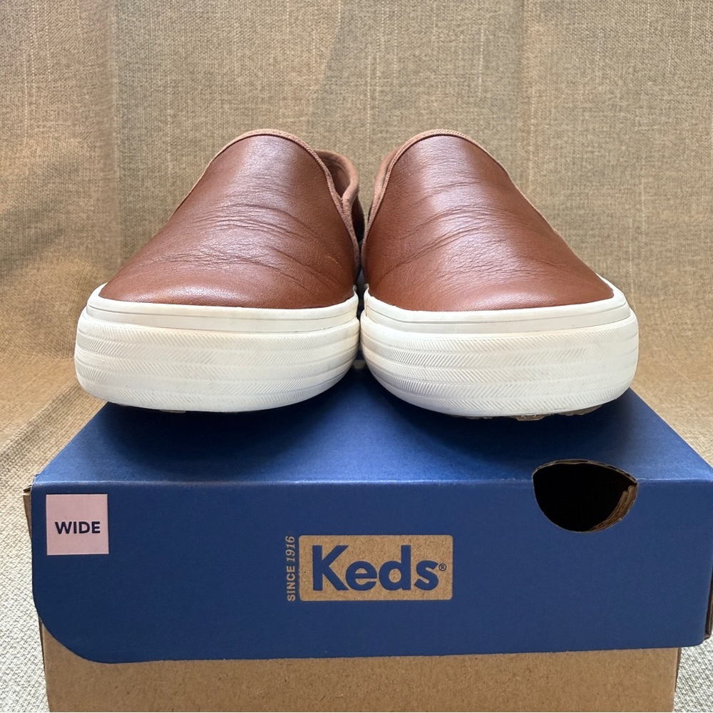 Keds Double Decker Leather Slip On 7.5 Wide - Picture 7 of 14